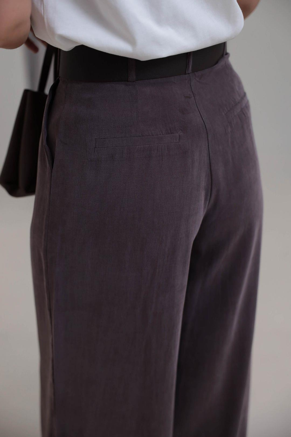 0741 Kemerli Salaş Tencel Pantolon KAHVE