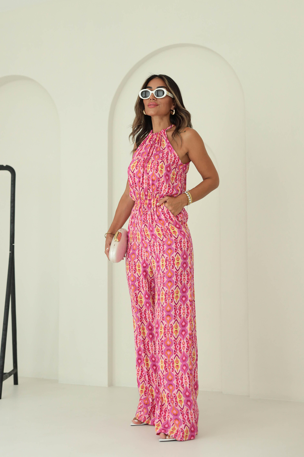 9187 Desenli Beli Lastikli Tulum