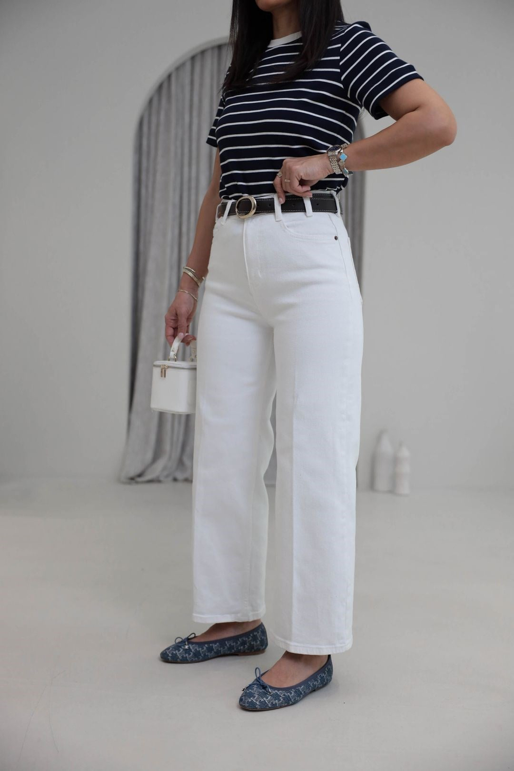 Kemerli Yüksek Bel Culotte Jean EKRU
