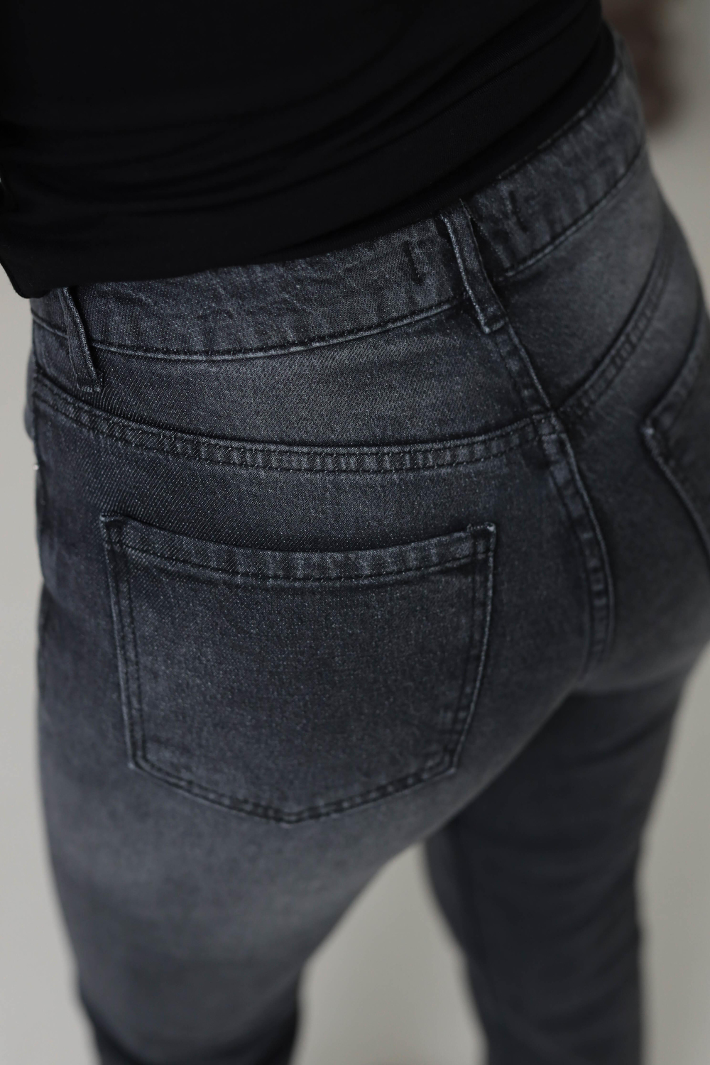ZA Lazer Kesikli Boyfit Jean ANTRASİT