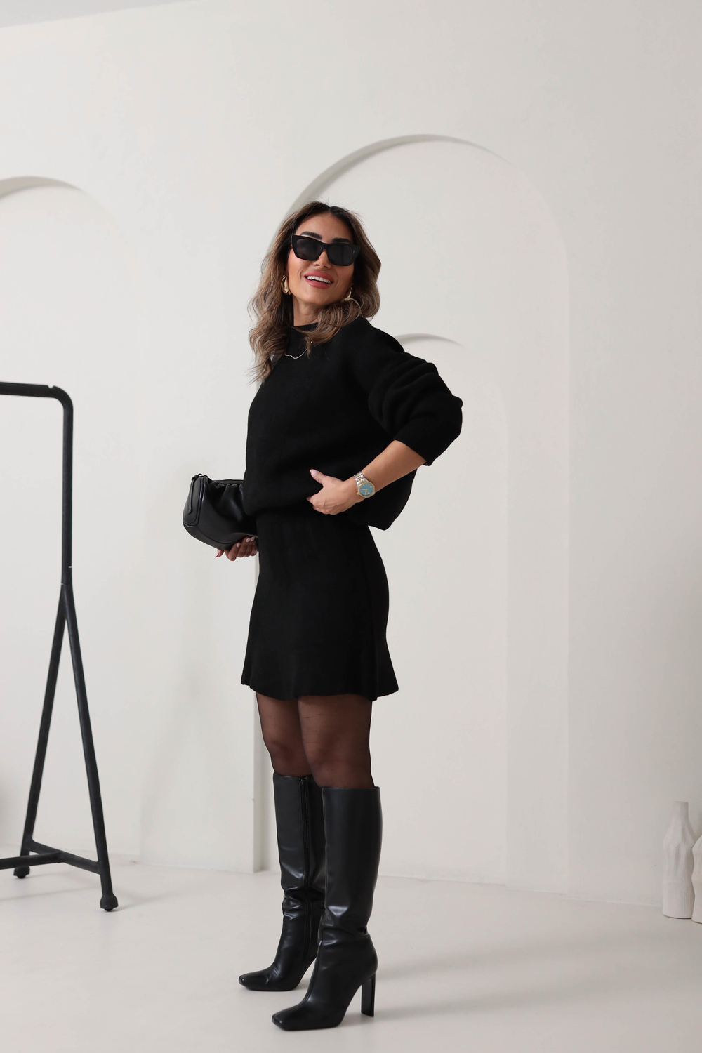 5253 Çelik Triko Etekli Takım SİYAH