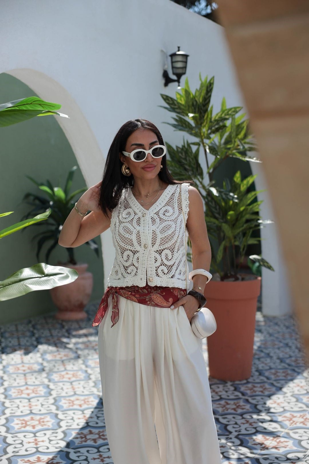 9737 Gold Düğmeli Vintage İthal Yelek EKRU