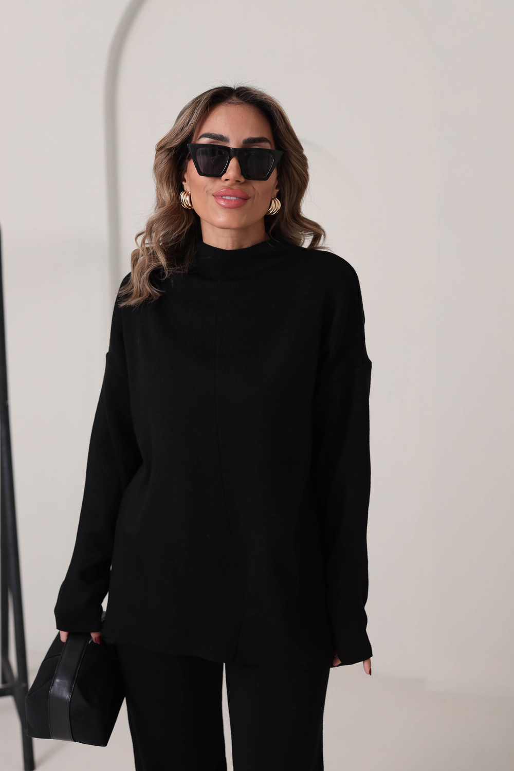 0001 Yarım Balıkçı Pantolonlu Triko Takım SİYAH