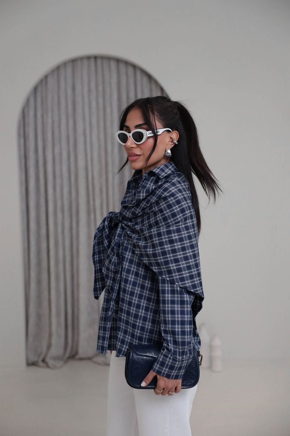 3231 Çıkarılabilir Şal Detaylı Ekose Gömlek GRİ