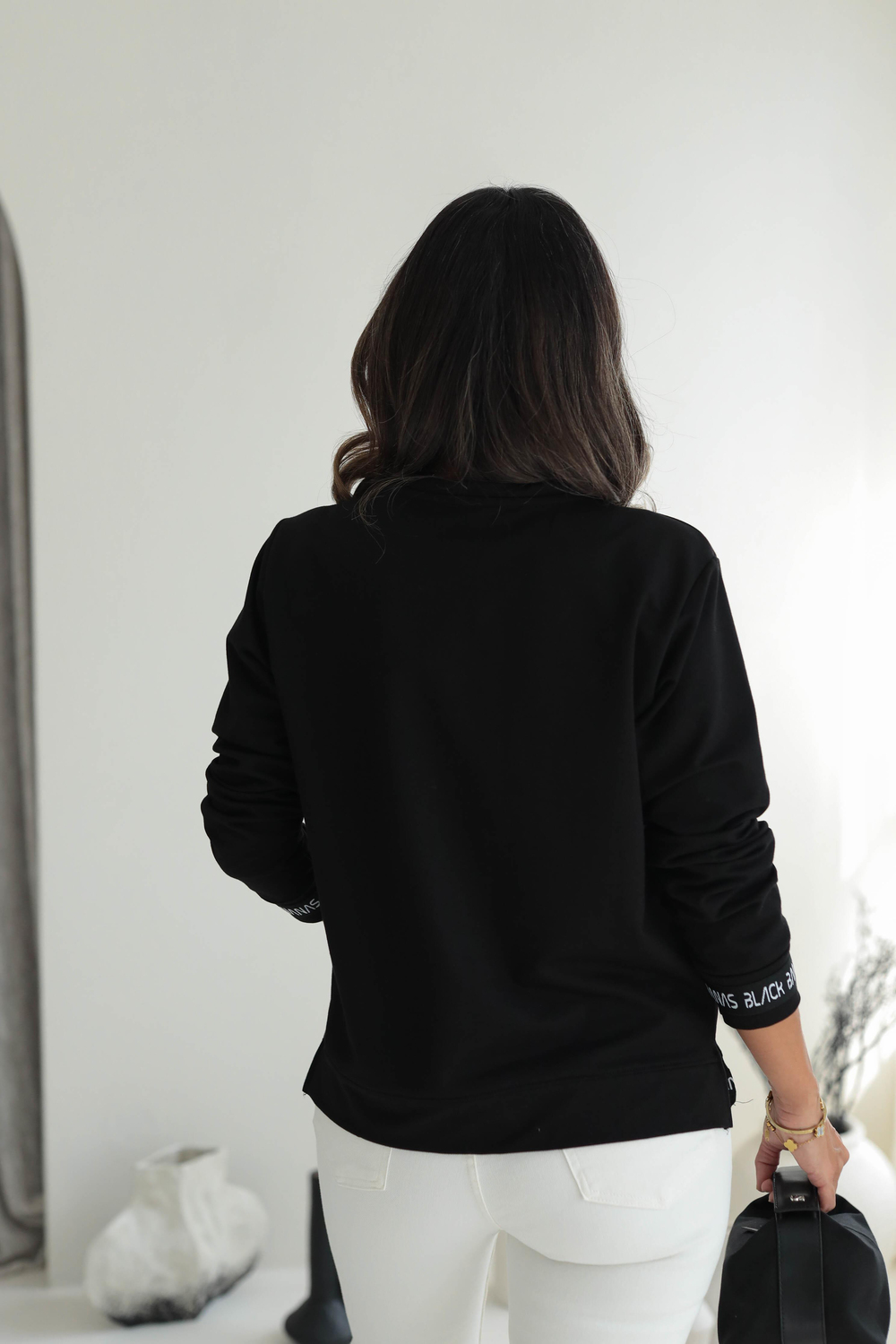 8982 Altı Yazı Şeritli Sweatshirt