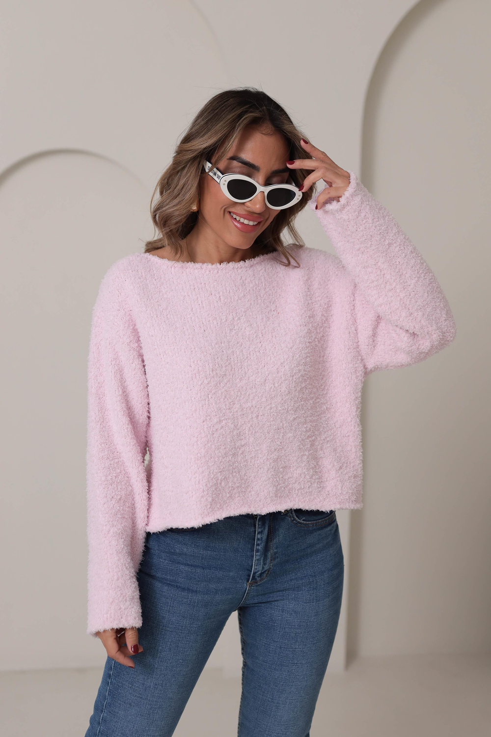 4535 Kayık Yaka Yumoş Kazak PUDRA