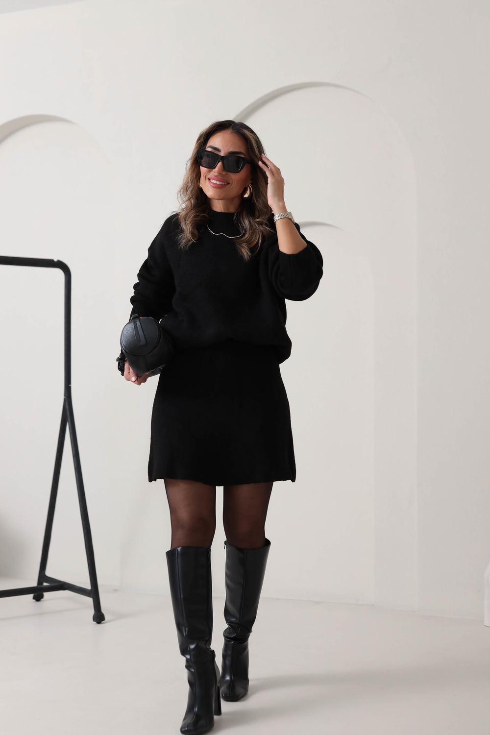 5253 Çelik Triko Etekli Takım SİYAH