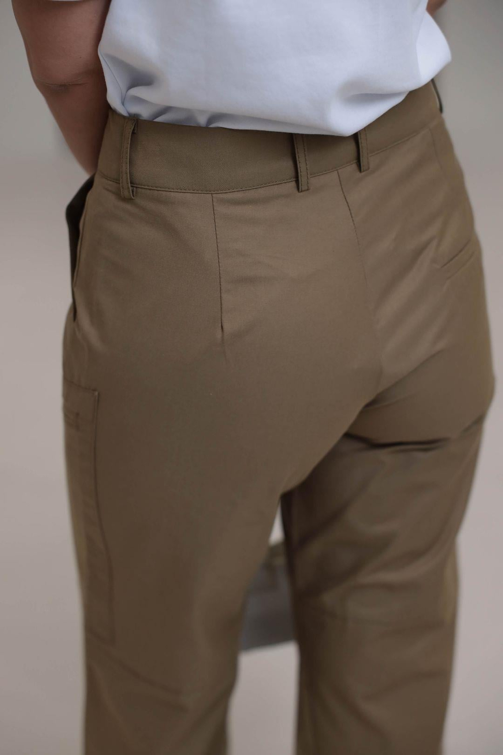 Geniş Paça Fermuar Cepli Kargo Pantolon YAĞ YEŞİLİ