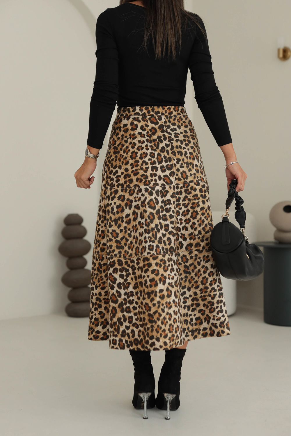 6609 Leopar Desen Nubuk Etek