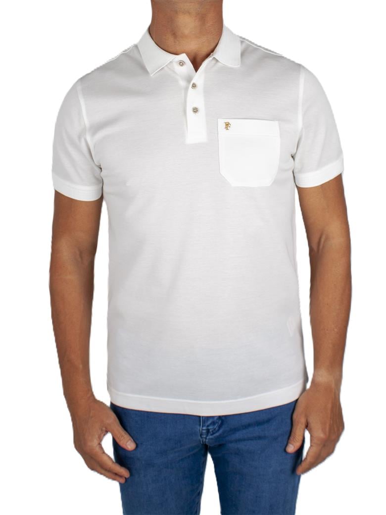 Regular Fit Cepli Merserize %100 Pamuk Ekru Polo Yaka Tişört