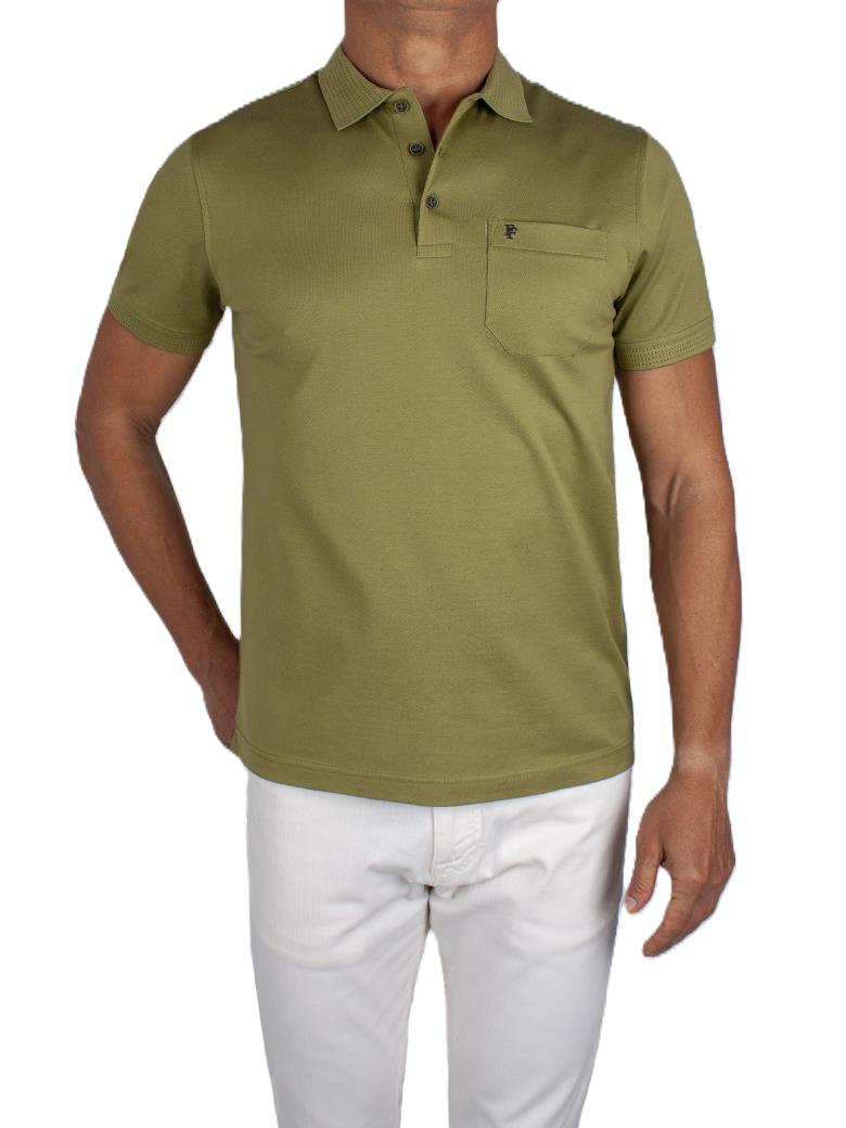 Regular Fit Cepli Merserize %100 Pamuk Yeşil Polo Yaka Tişört