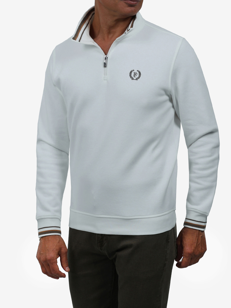 Troyer Yaka Fermuarlı Sweatshirt