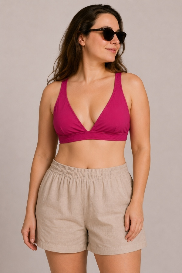 Starinci MayoFuşya Bralet Bikini Üstü Ayarlanabilir Askılı