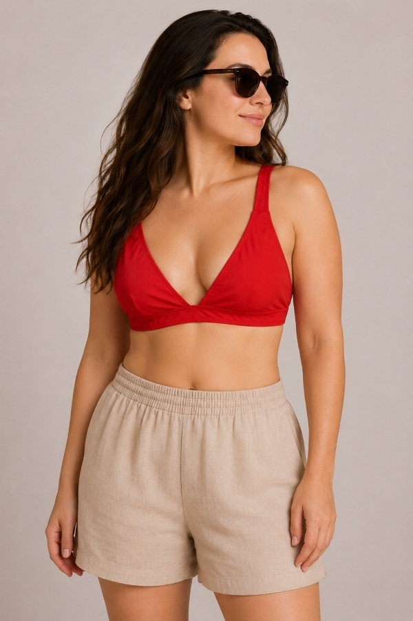 Starinci MayoKırmızı Bralet Bikini Üstü Ayarlanabilir Askılı