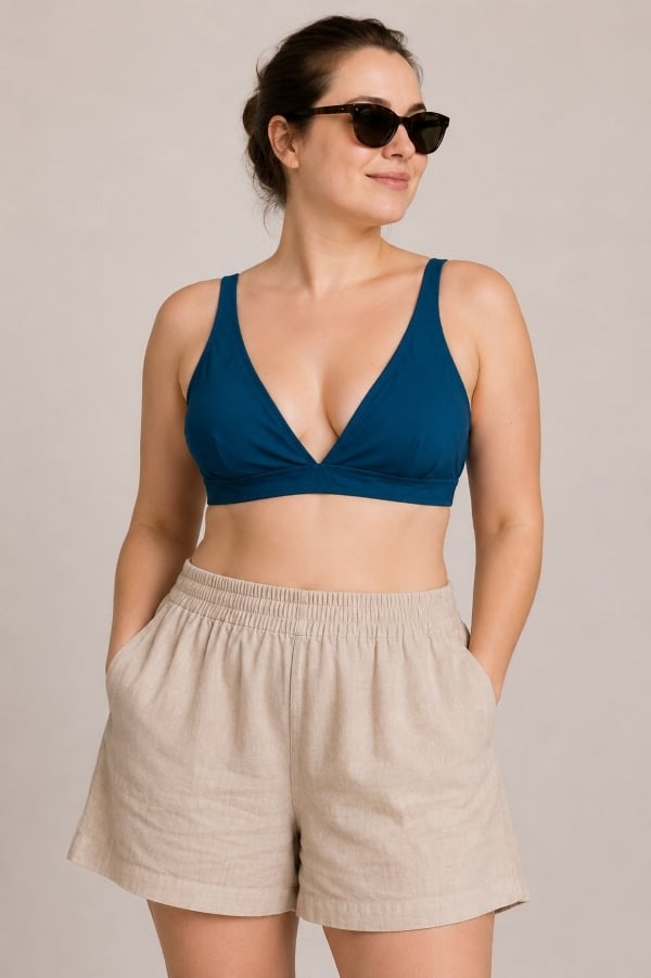 Starinci MayoPetrol Mavisi Bralet Bikini Üstü Ayarlanabilir Askılı