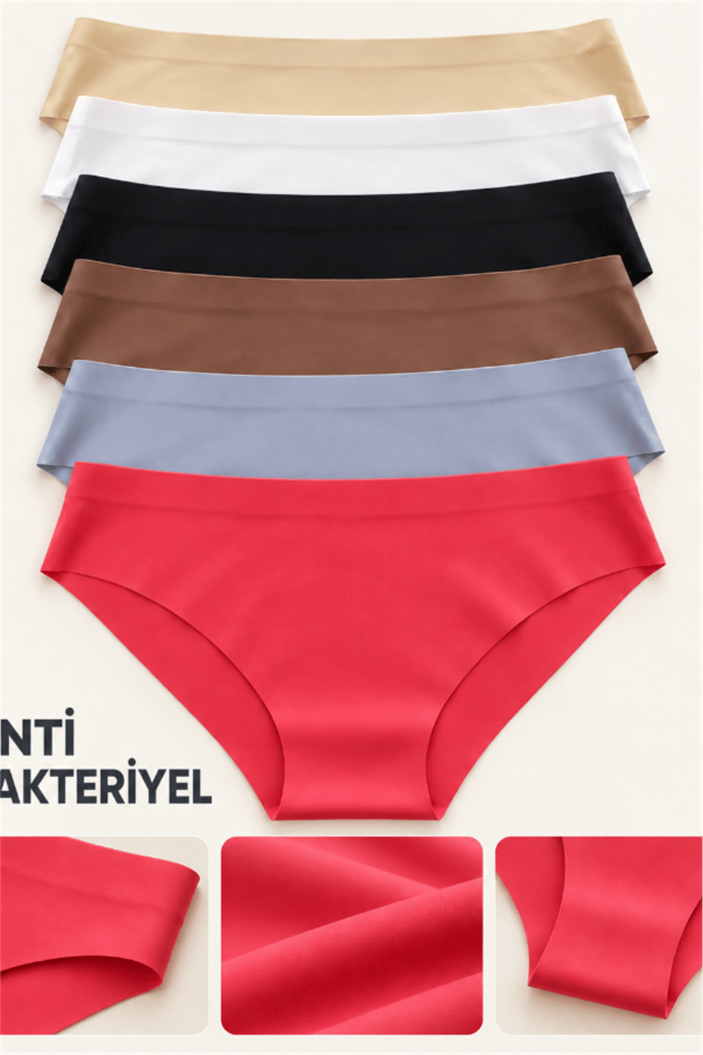 StarinciKadın Antibakteriyel Dikişsiz Külot 6’lı Karışık Renk Set