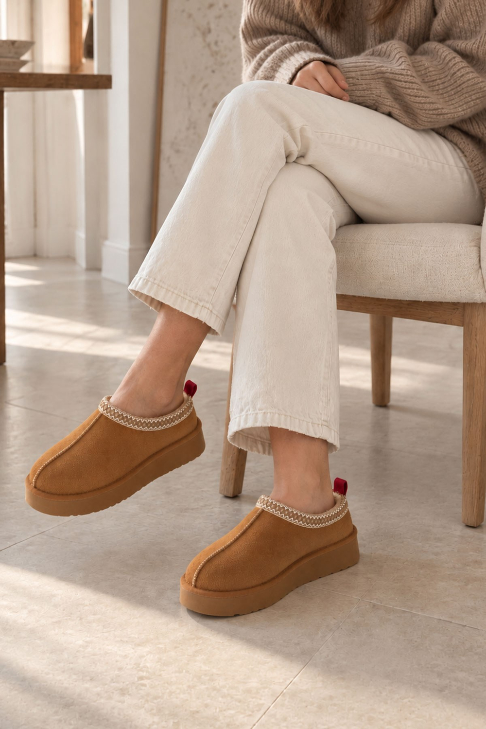 Aspen Kürklü Taba Süet Kadın Bootie 
