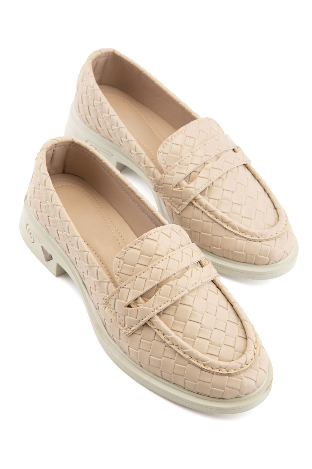 Briella Bej Örgü Dokulu Kadın Loafer