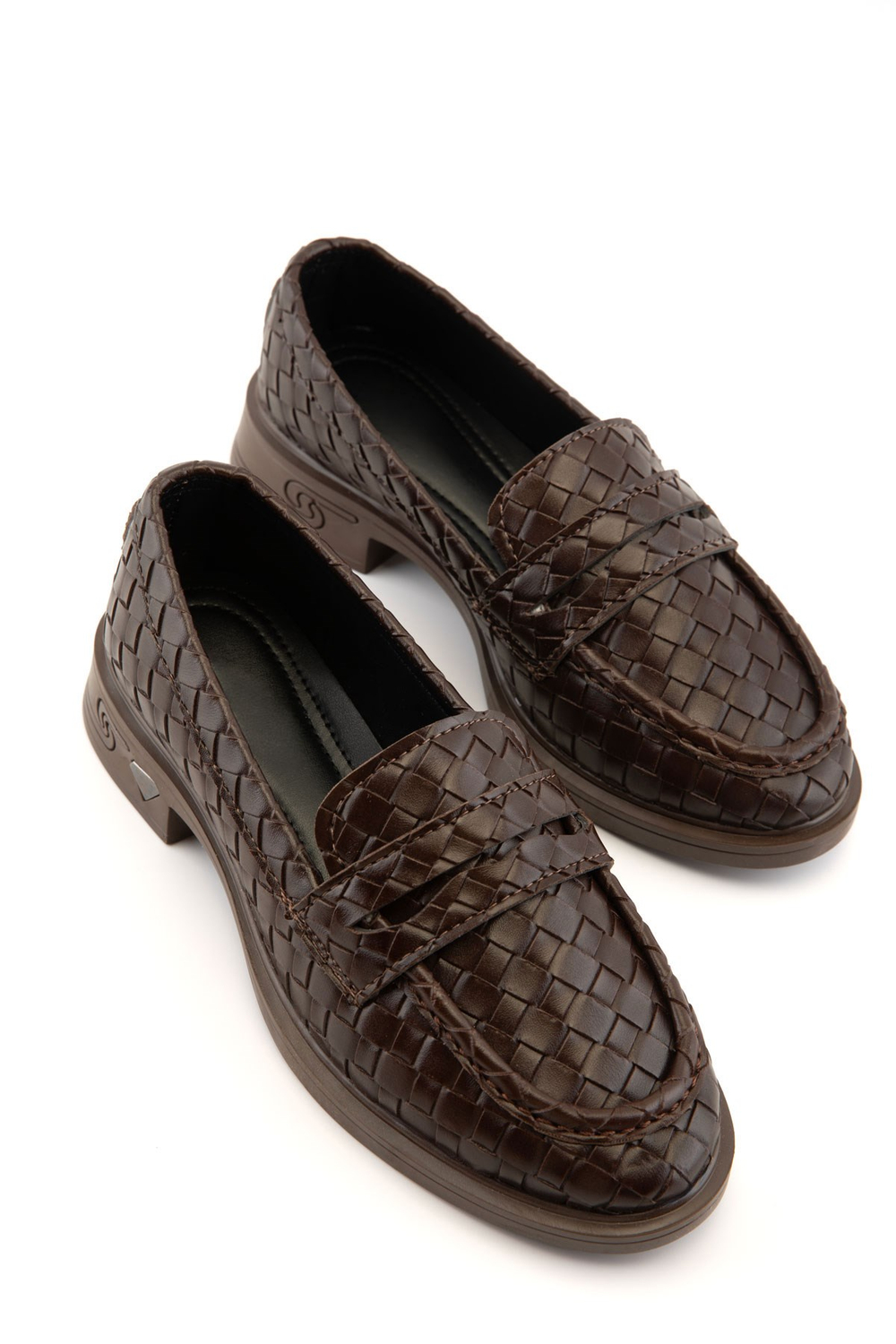 Brielle Kahve Örgü Dokulu Kadın Loafer 