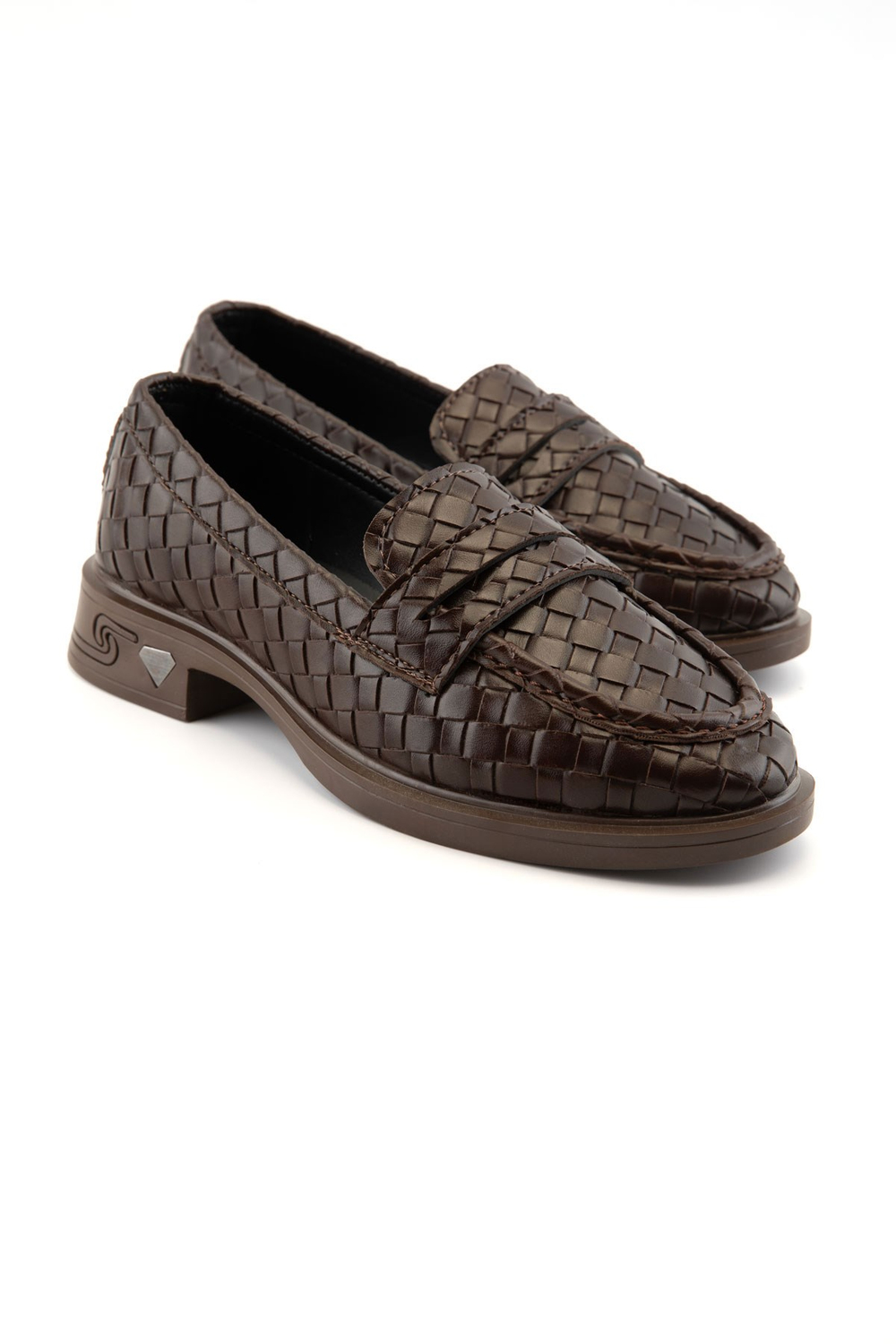 Brielle Kahve Örgü Dokulu Kadın Loafer 