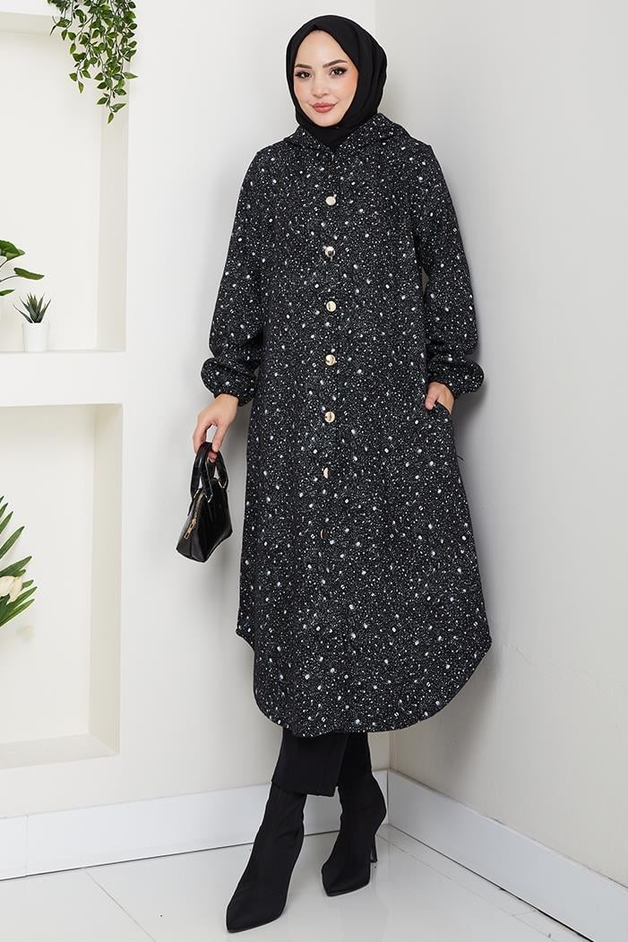 Algın Düğmeli Kap 1631 - Gri