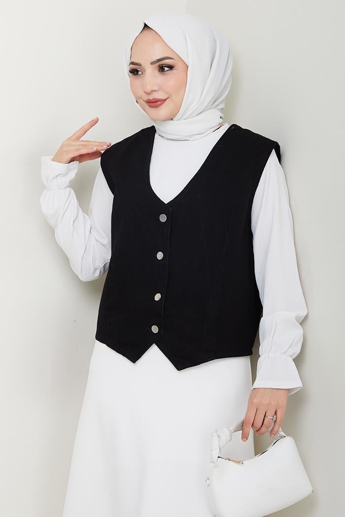 Asyel Kot Yelek 1430 - Siyah