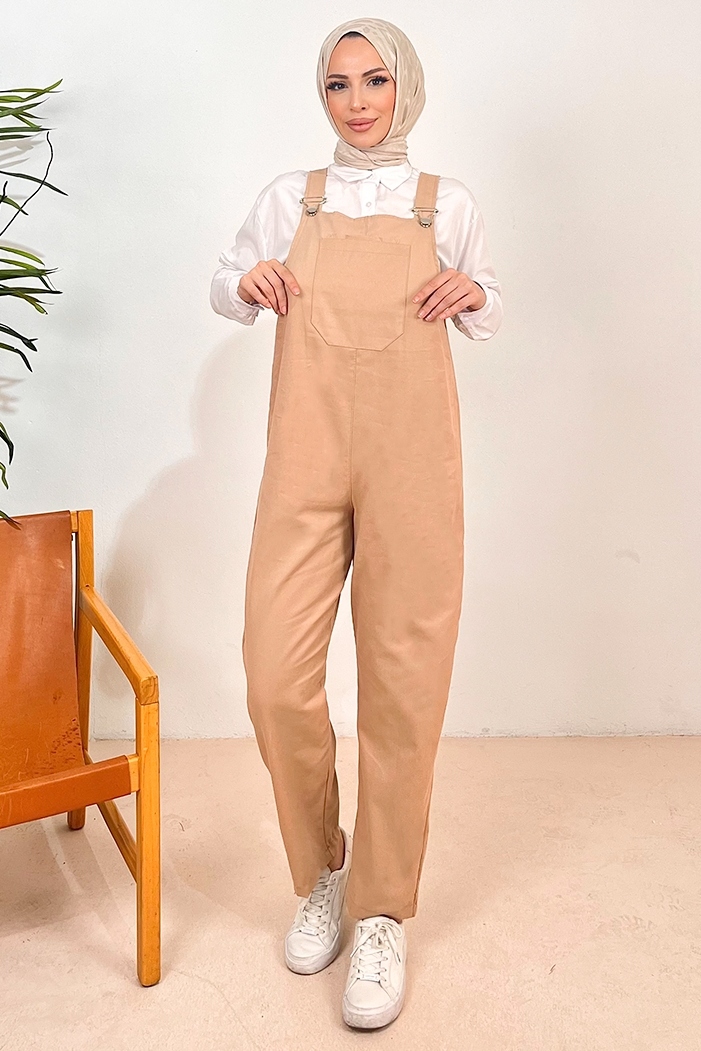 Casel Önü Cepli Tulum 1419 - Vizon