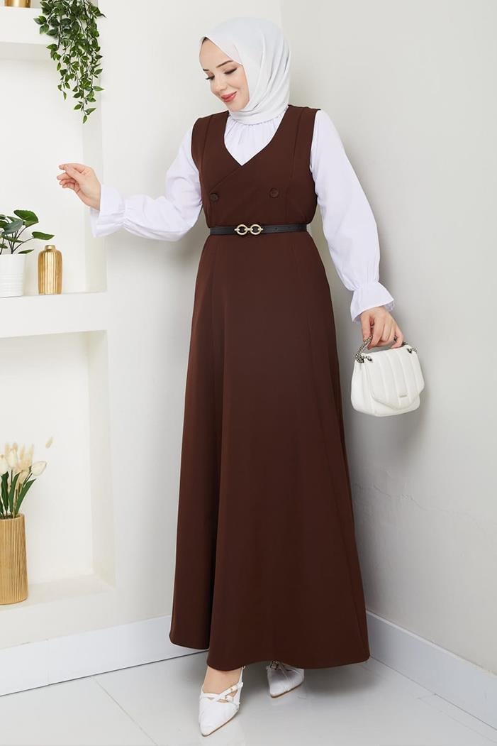 Erves Düğmeli Jile 1399 - Kahve