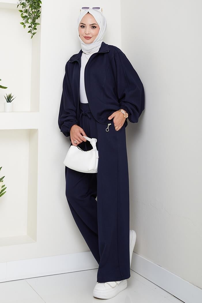 Fermuarlı Oversize Takım 1595 - Lacivert