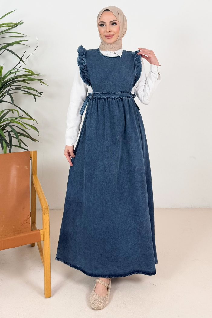 Fıfır Kol Kuşaklı Kot Jile 1373 - Mavi