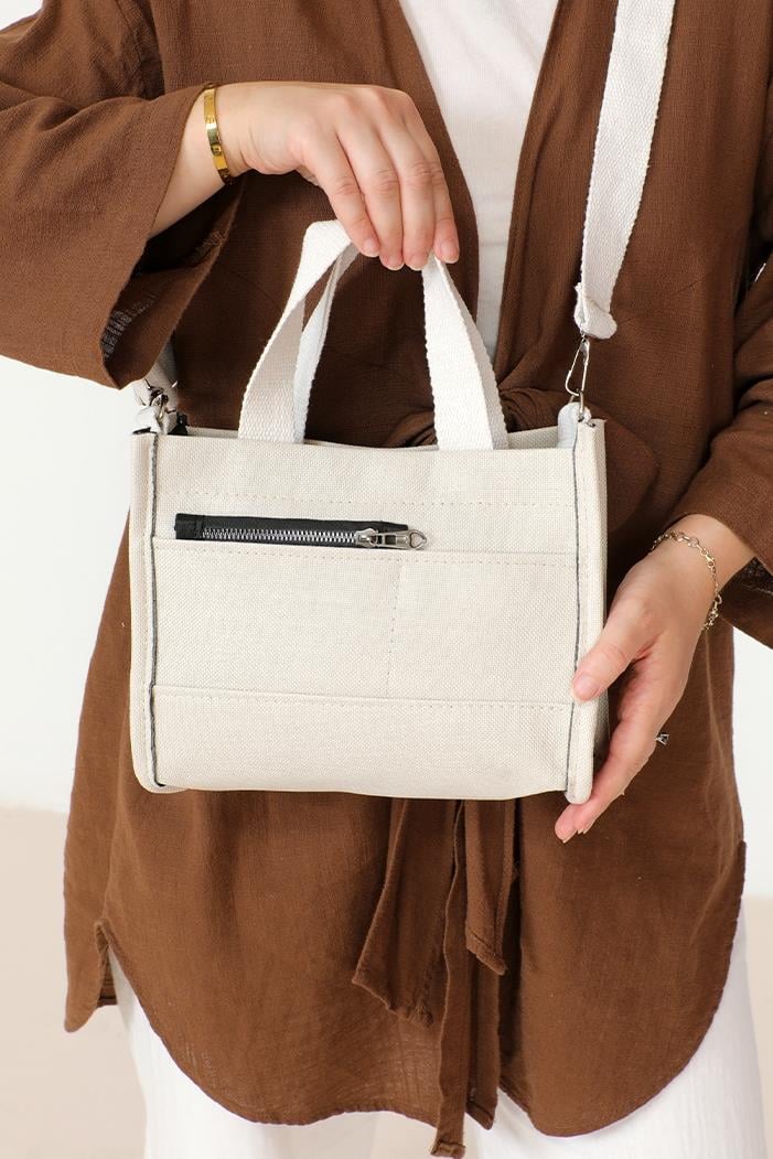 Kanvas Omuz Çantası 973 - Bej