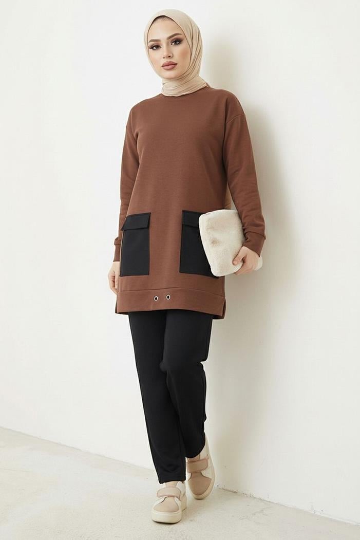 Kapak Cepli İkili Takım 1666 - Kahve