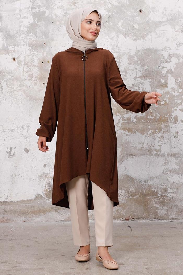 Kapüşonlu Bürümcük Kap 1254 - Kahve