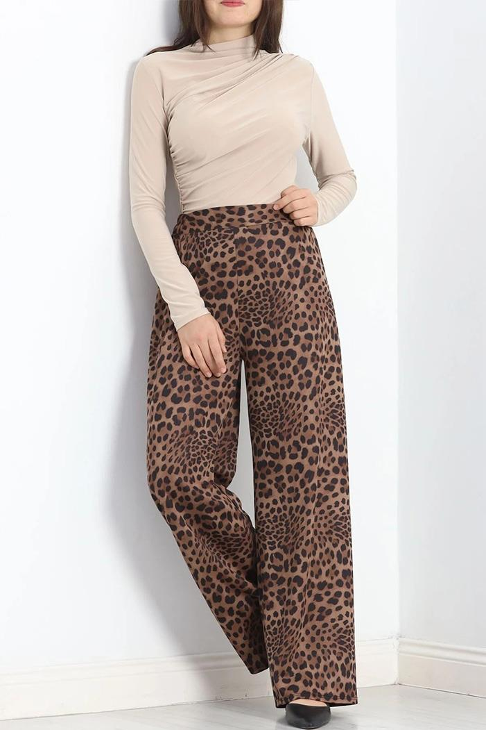Nera Leopar Desen Pantolon 1323 - Siyah