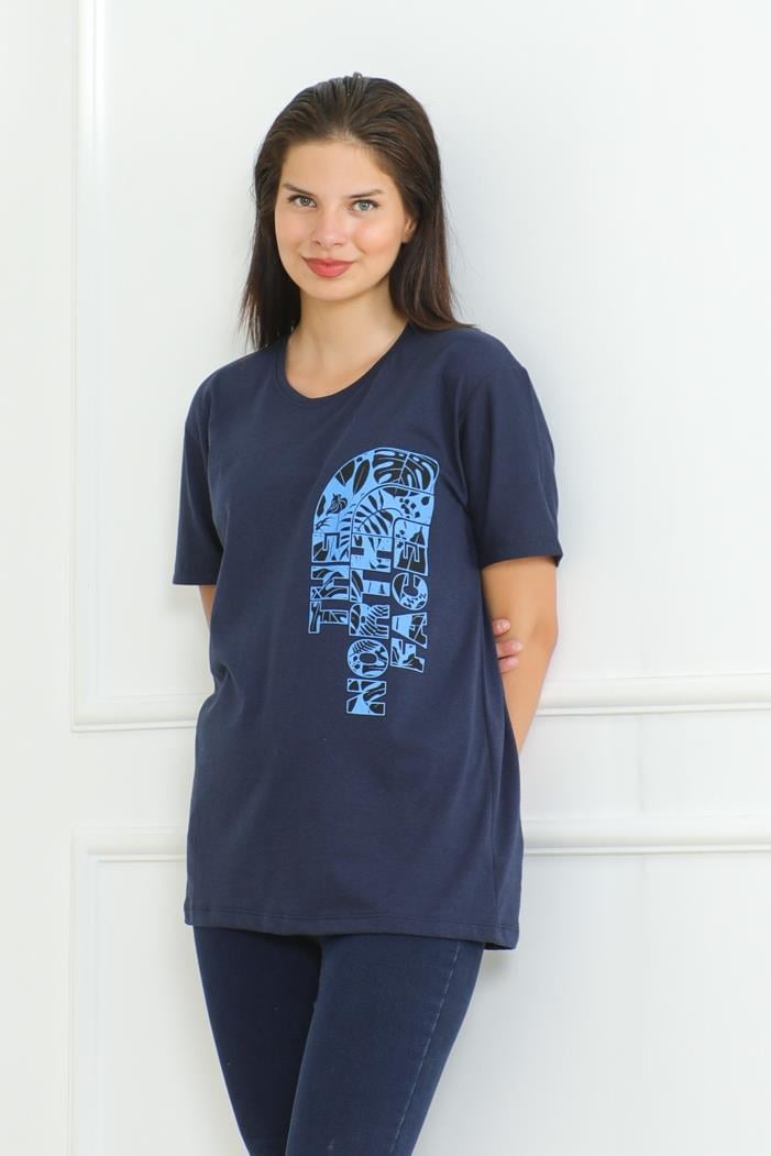 The Nort Baskılı Tişört 1075 - Lacivert