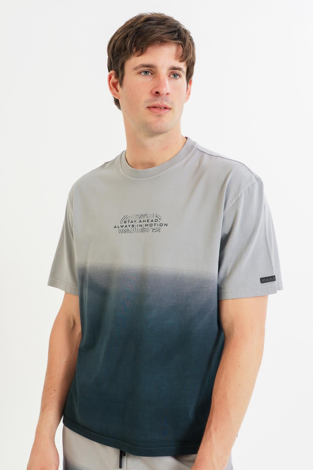 Maraton BOXY FİT Erkek Bisiklet Yaka  Düşük Kol Gri T-shirt 23900