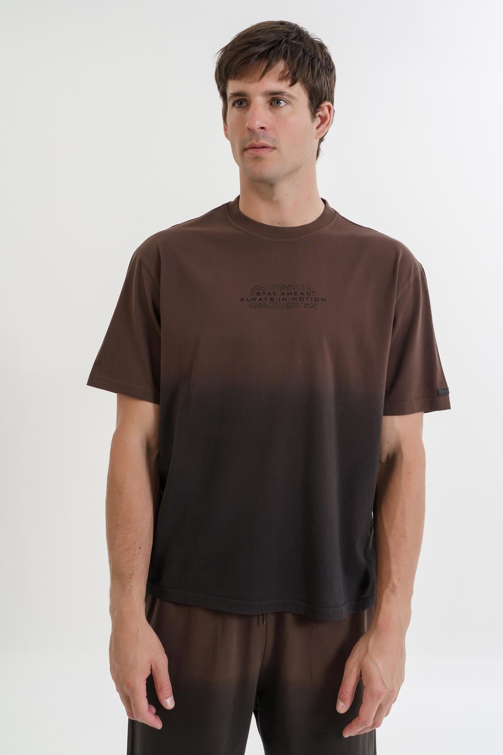 Maraton BOXY FİT Erkek Bisiklet Yaka  Düşük Kol Kakao T-shirt 23900