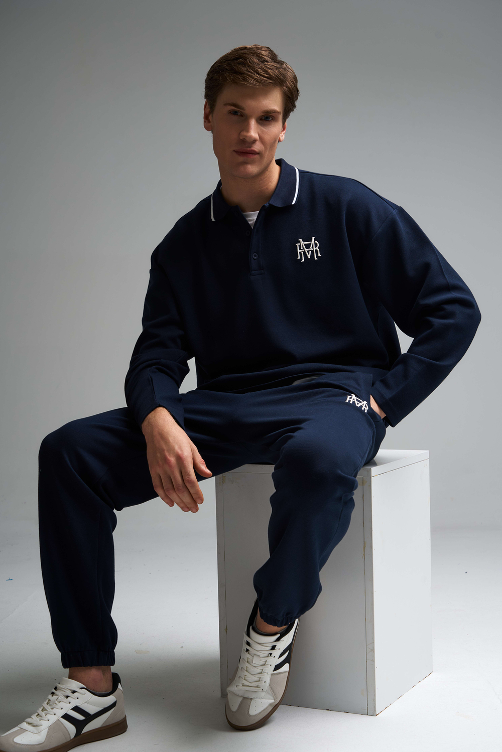 Maraton Comfort Erkek Polo Yaka  Lacivert- Sweatshirt