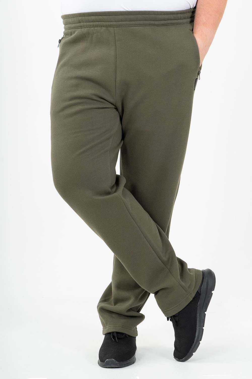Maraton Sportswear Büyük Beden Erkek  Düz Paça  Basic Açık Haki Eşofman Altı 22371