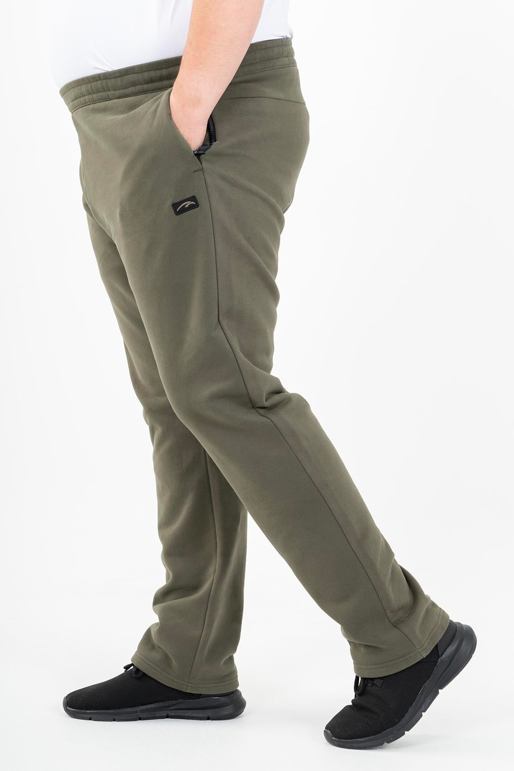 Maraton Sportswear Büyük Beden Erkek  Düz Paça  Basic Açık Haki Eşofman Altı 22459