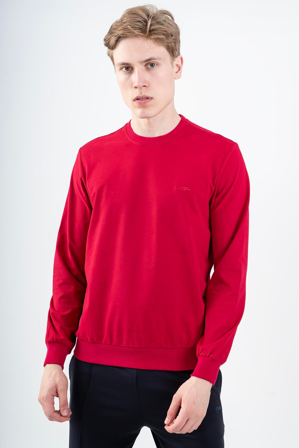Maraton Sportswear Comfort Erkek Bisiklet Yaka  Uzun Kol Basic Sweatshirt 22358