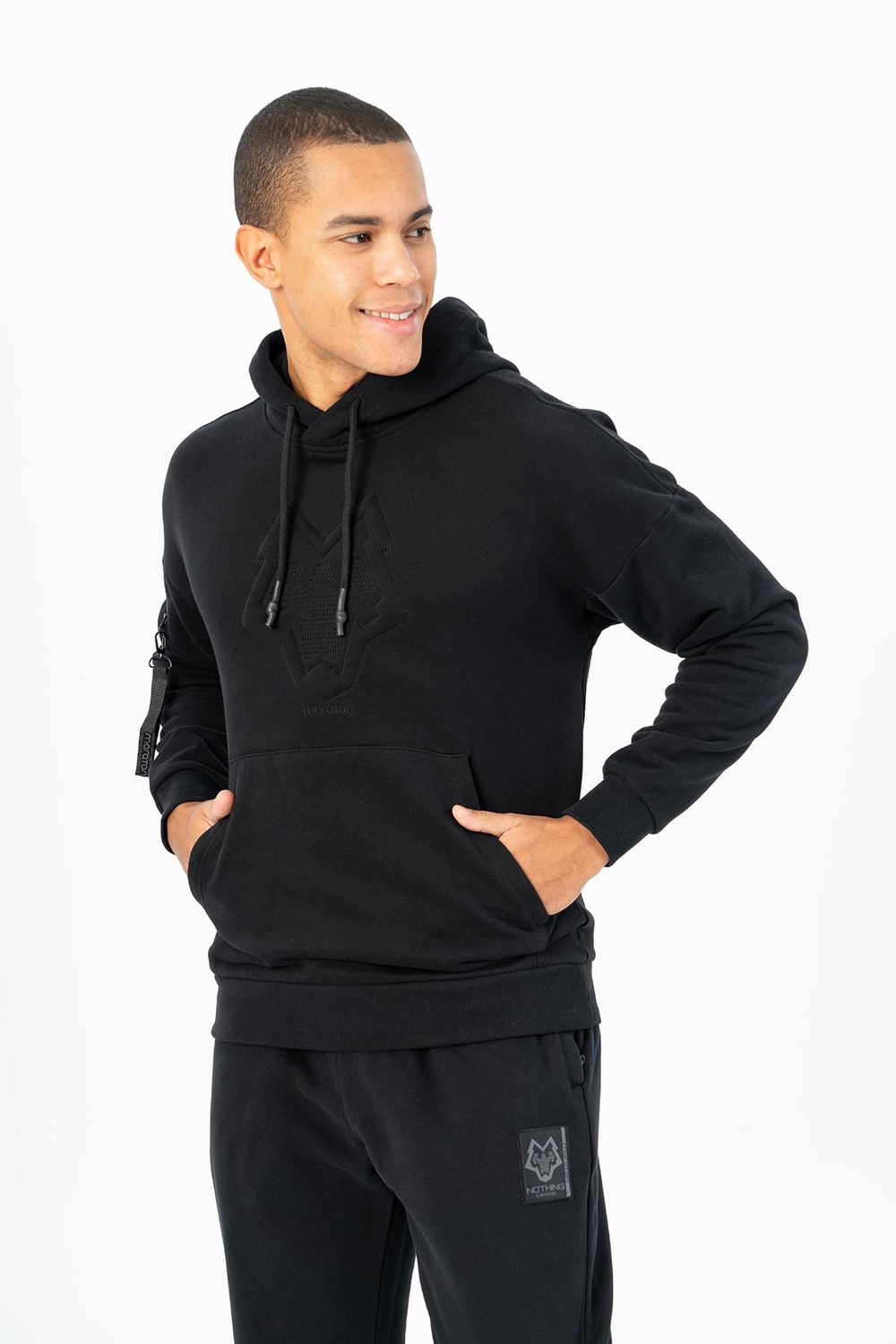 Maraton Sportswear Comfort Erkek Kapşonlu  Uzun Kol Basic Sweatshirt 21267