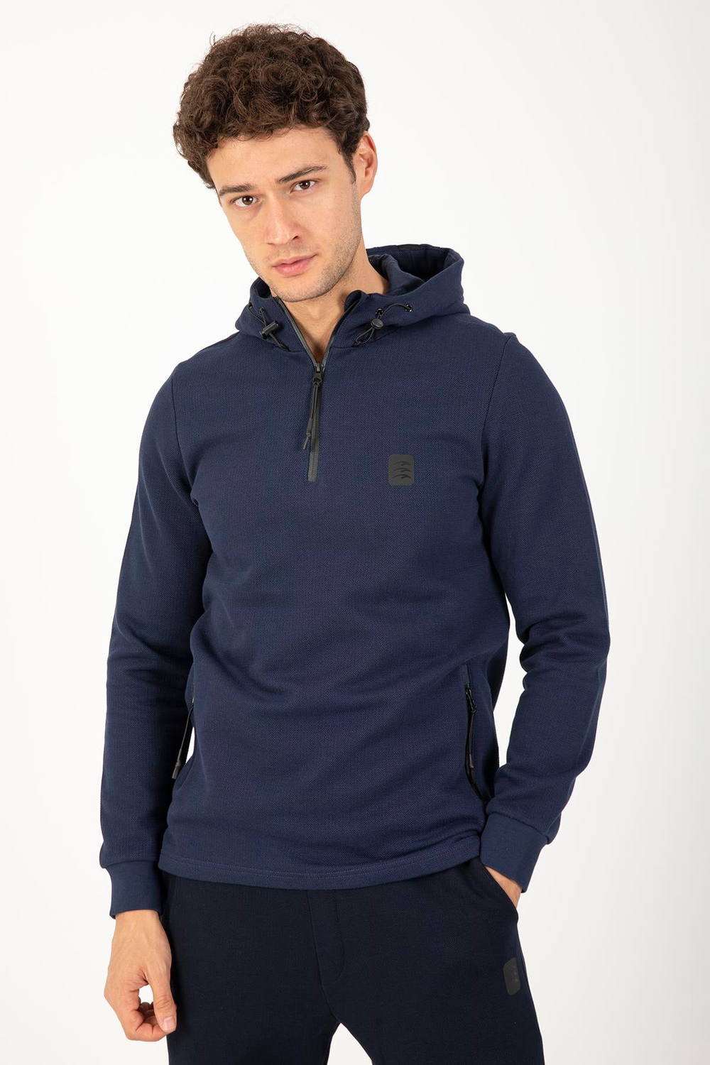 Maraton Sportswear Comfort Erkek Kapşonlu  Uzun Kol Basic Sweatshirt 21339