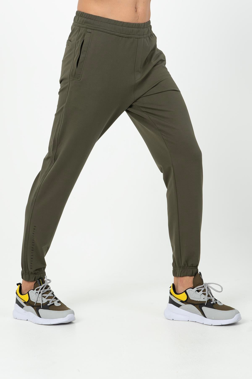 Maraton Sportswear Comfort Erkek  Lastik Paça  Basic Açık Haki Eşofman Altı 21011
