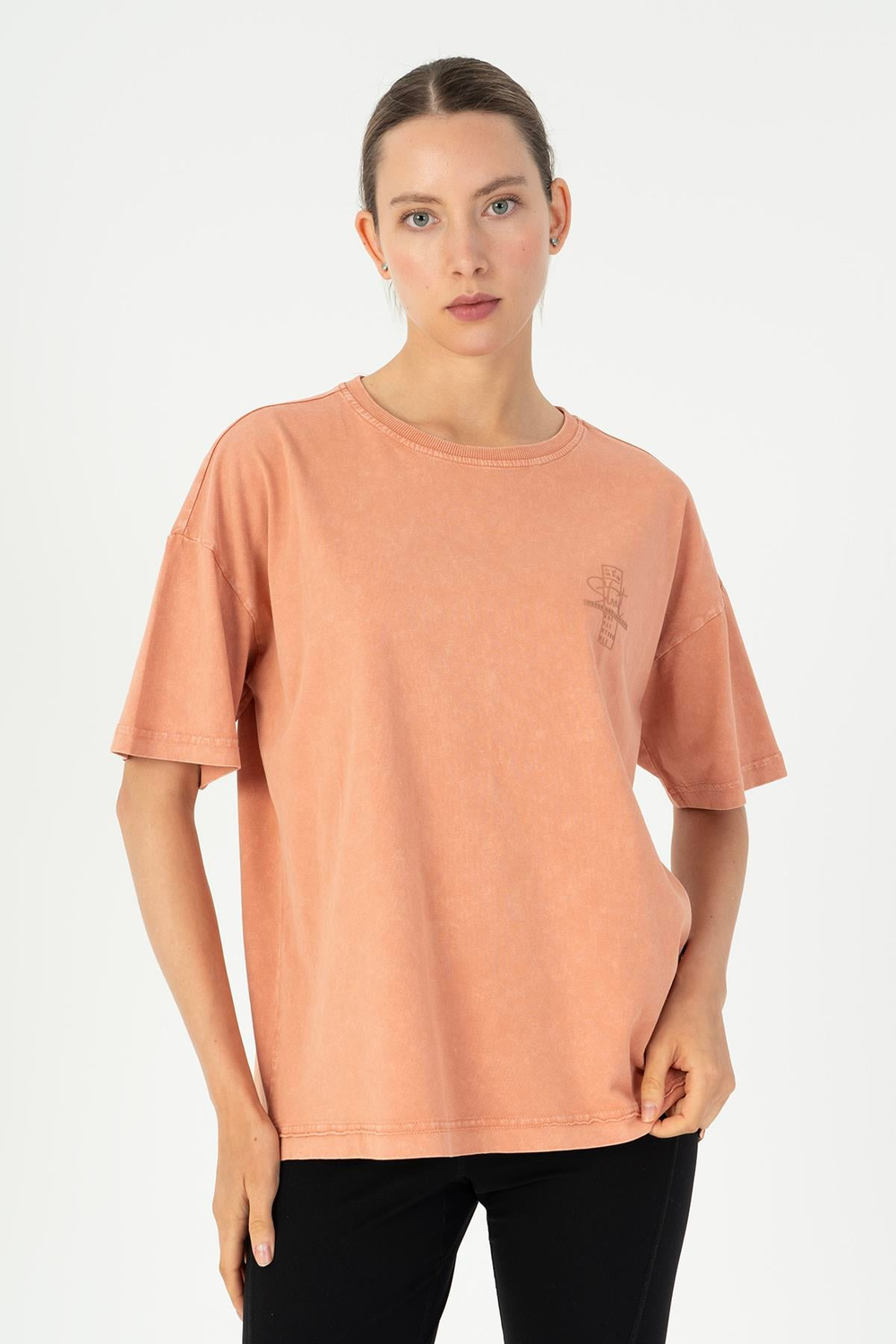 Maraton Sportswear Comfort Kadın Bisiklet Yaka  Kısa Kol Basic  T-shirt 23275