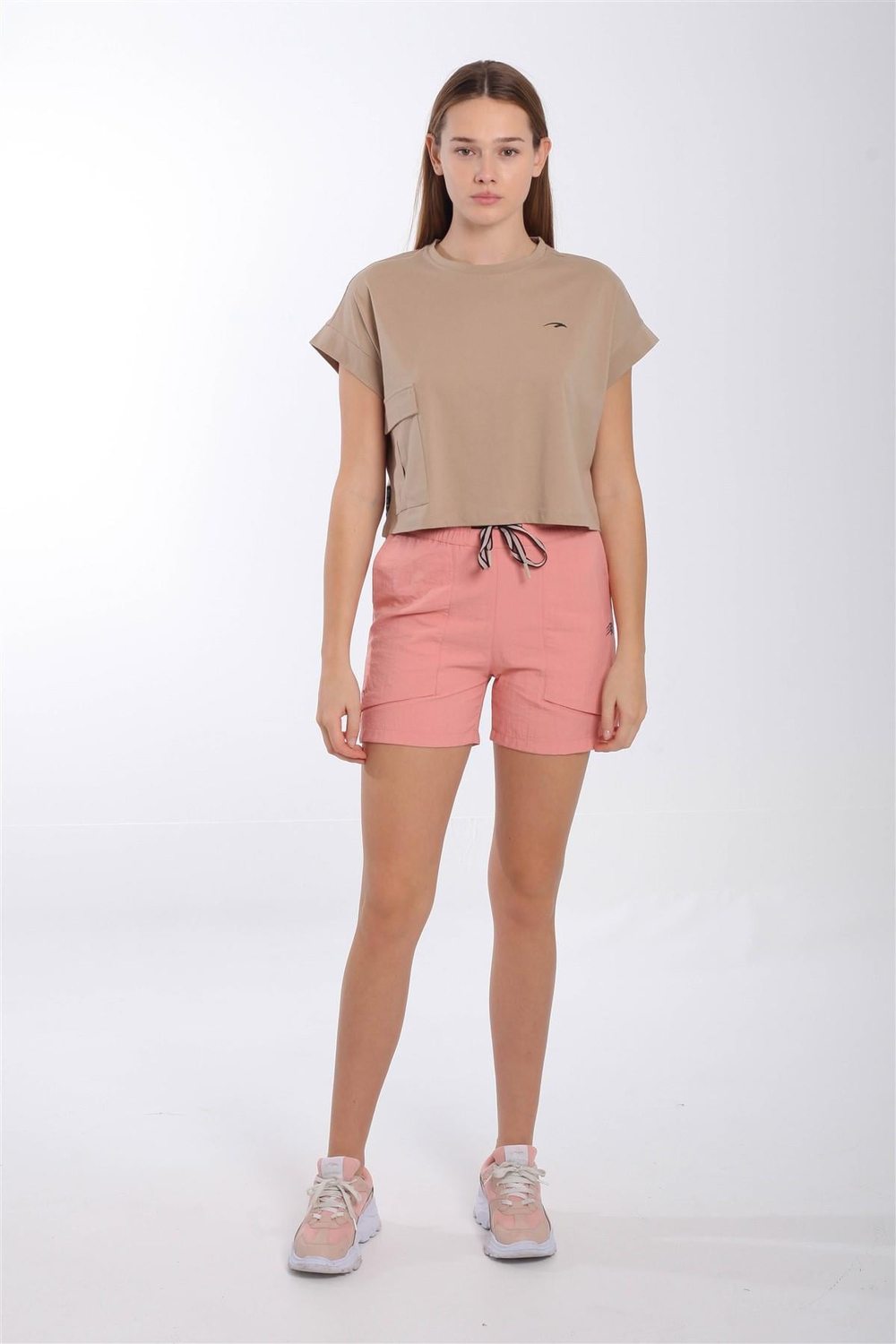 Maraton Sportswear Comfort Kadın Bisiklet Yaka  Kısa Kol Basic Crop Top 20856