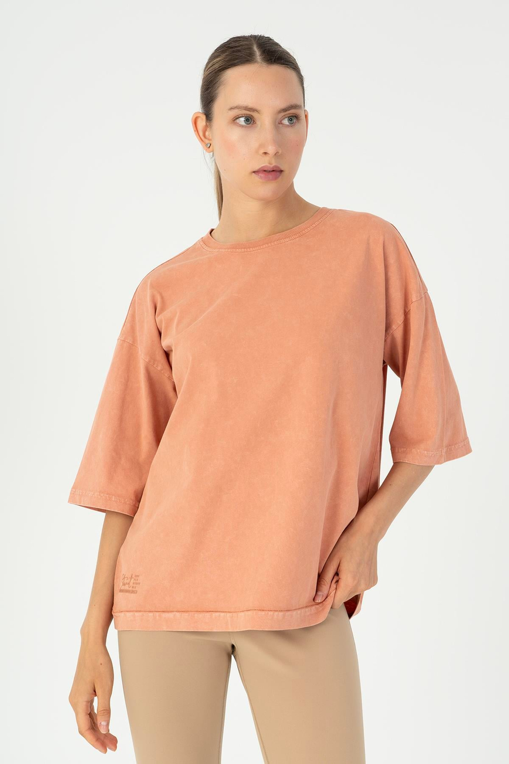 Maraton Sportswear Comfort Kadın Bisiklet Yaka  Kısa Kol Basic  T-shirt 23276