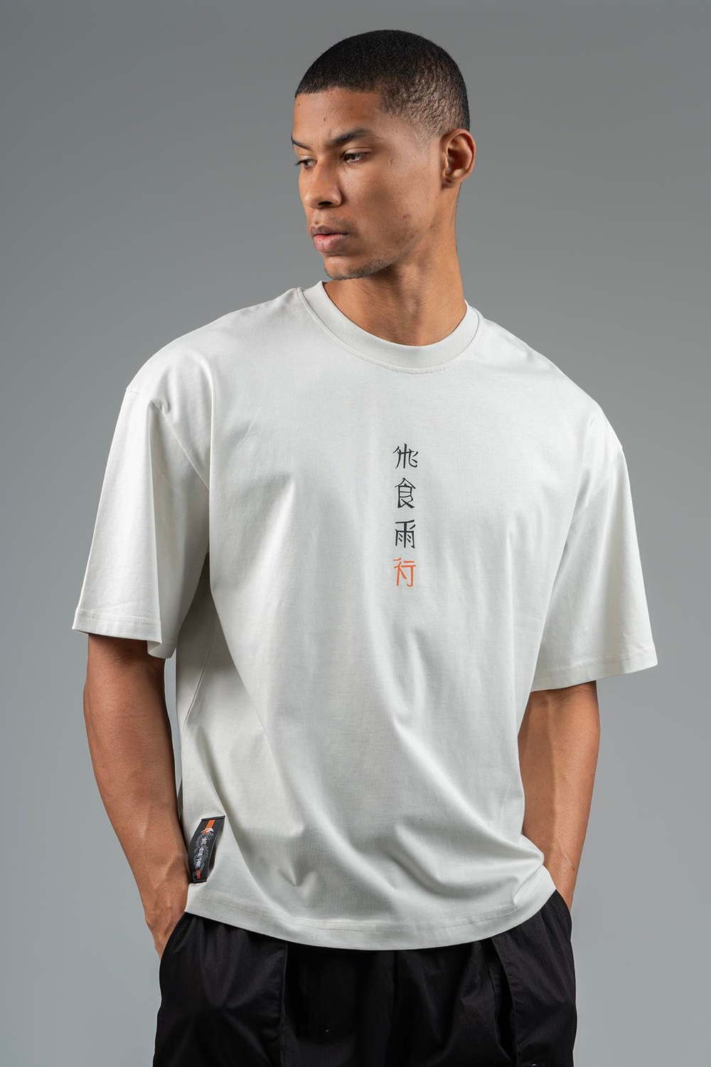 Maraton Sportswear Oversize Erkek Bisiklet Yaka  Kısa Kol Basic Gümüş Gri T-shirt 23245