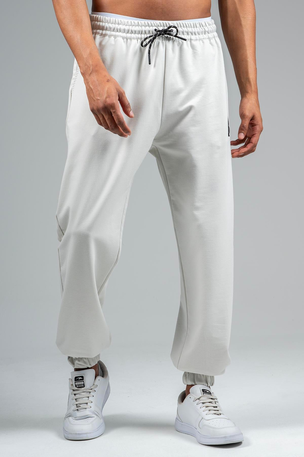 Maraton Sportswear Oversize Erkek  Lastik Paça  Basic Gümüş Gri Eşofman Altı 23118