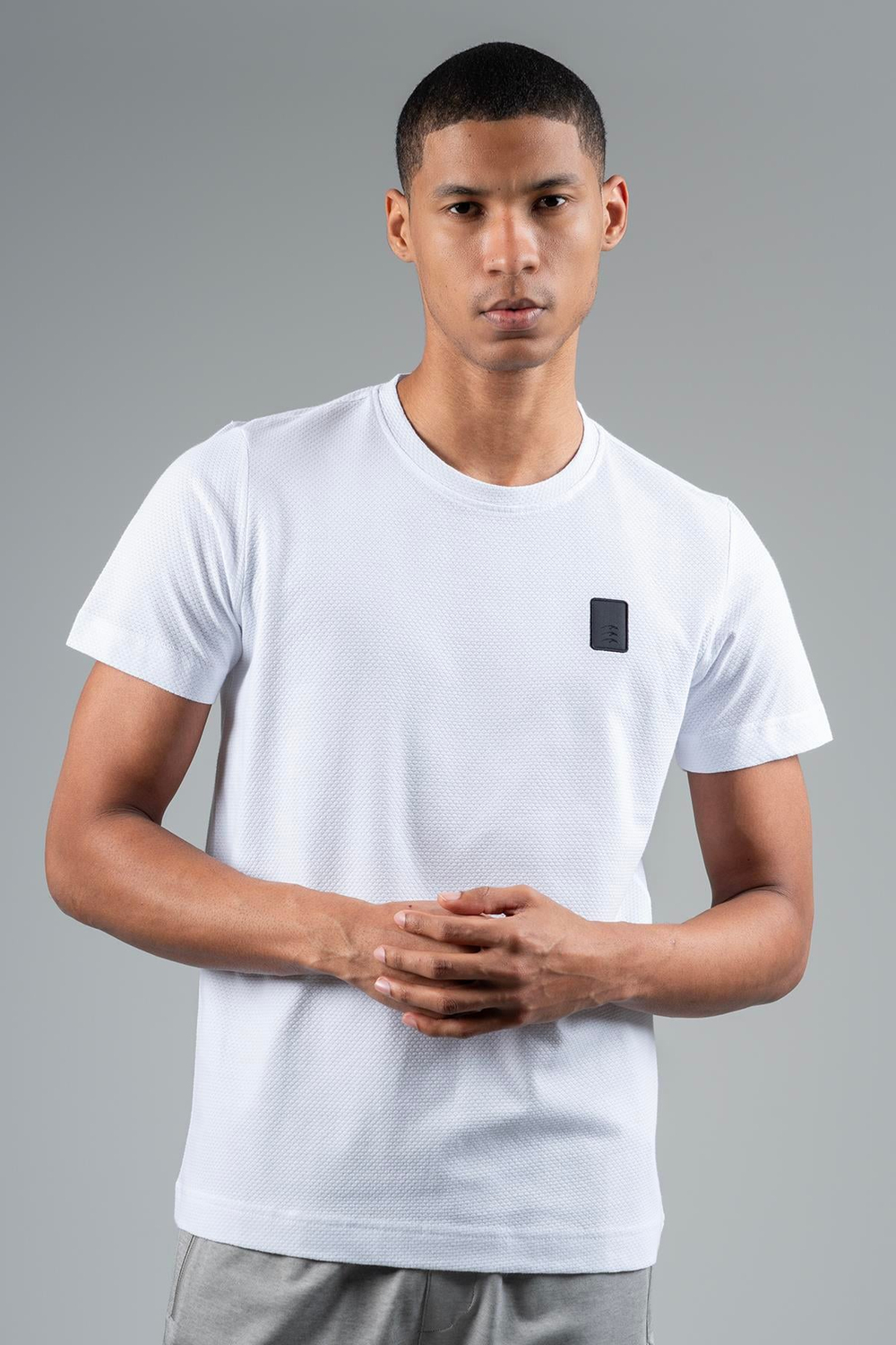 Maraton Sportswear Regular Erkek Bisiklet Yaka  Takma Kol Basic Beyaz T-shirt 22557
